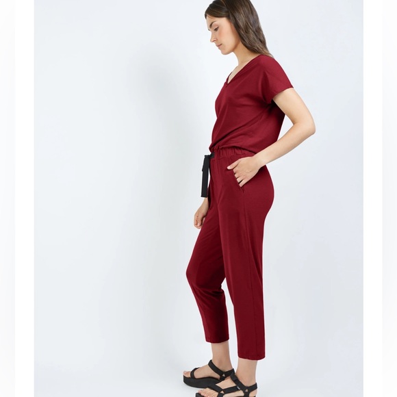 Shop Fig Pants - Fig “The Fitzroy” Stretchy Short Sleeve Loungewear Jumpsuit Size Small